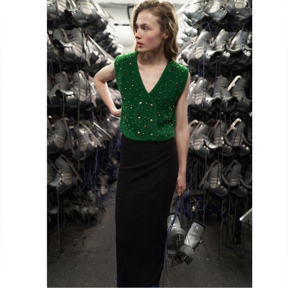 ZARA PEARL TRIM KNIT VEST 9598/374 294/020 - Picture 4 of 8